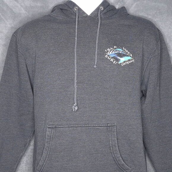 Isla Vista Surf Co Mens Small Gray Hoodie Pocket Pullover Long Sleeve - Picture 2 of 7